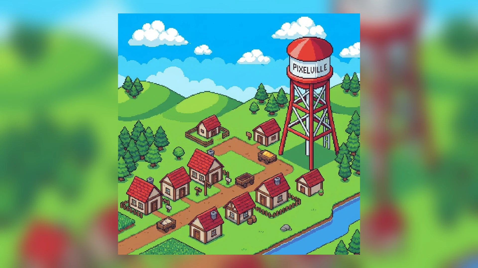 Pixel art starter town