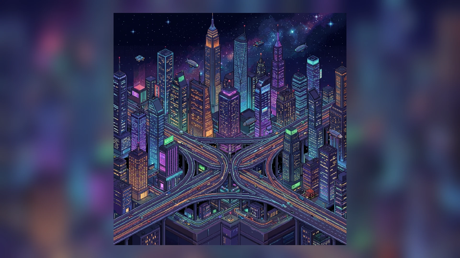 Massive megalopolis at night